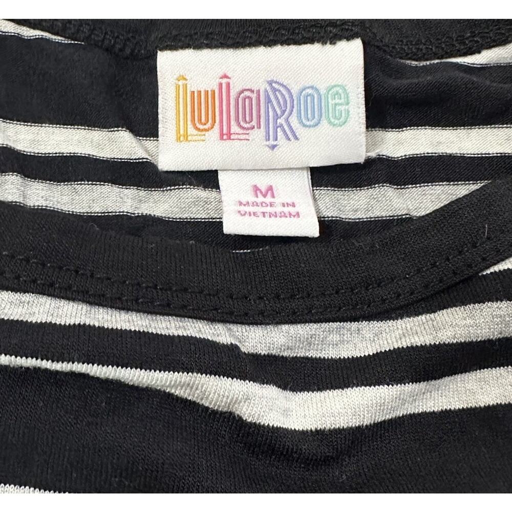 NEW LuLaRoe Womens Dress Size M Carly Black White Stripe Beach Swim Hi-Low Flowy - Picture 7 of 8